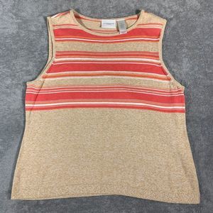 Liz Claiborne Sport Striped Sleeveless Knit Sweater Vest Size XL Women’s